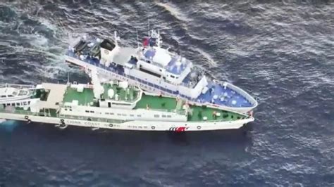 Filipinler ile Çin sahil güvenlik gemileri çarpıştı 4 yaralı Video videosunu izle Son Dakika Haberleri